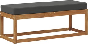 vidaXL Bancă Exterioară cu pernă Natural și Antracit 115 x 43 x 45 cm