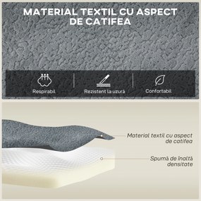 HOMCOM Canapea Modulară Secțională 294 cm, în Formă de U cu 2 Poufuri, Fără Asamblare, Gri Închis, pentru Sufragerie și Dormitor. | Aosom Romania