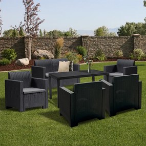 Set mobilier de grădină Nero IV cu 6 locuri, grafit