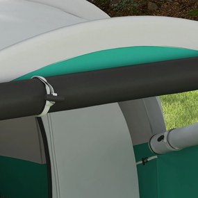 Outsunny Cort de Camping Impermeabil pentru 2-4 Persoane cu Cameră Separată, Cort Tunel cu Geantă de Transport, 460x260x190 cm, Verde | Aosom Romania