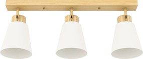 HOMCOM Candelabru de tavan cu 3 puncte de lumină reglabile la 90° și socluri E27, culoare lemn | Aosom Romania