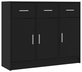 823009 vidaXL Servantă, negru, 91x28x75 cm, lemn prelucrat