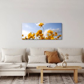 Tablou - Câmp cu flori galben deschis (120x50 cm)
