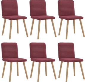 vidaXL Scaune de bucătărie pivotante, 6 buc., roșu vin, textil