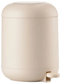 Coș de gunoi bej cu pedală din plastic 4 l Sensu – Zone