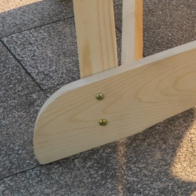 Outsunny Adirondack Gartenstuhl cu Masă și Orificiu pentru Umbrelă, 2 Locuri Scaun Grupa pentru Grădină Mobilier Exterior pentru Balcon Lemn Masiv Natural 178 x 87 x 92 cm | Aosom Romania