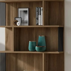 Biblioteca Alecia culoare nuc 160x80x22 cm