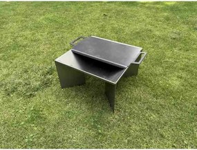 Placă pentru grătar pentru foc de grădină 62 x 30 x 3 cm, oțel CORGARDEN 1073