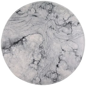 Covor gri deschis lavabil rotund ø 80 cm – Vitaus