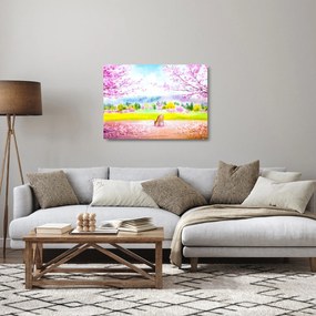 Tablou pe sticlă - Căprioară pictată, acuarelă (70x50 cm)