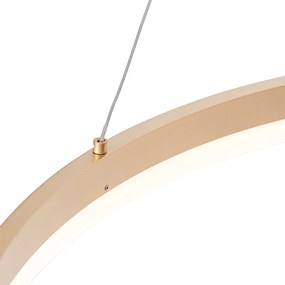 Lampă suspendată de design aurie 80 cm incluzând LED cu dimmer în 3 trepte - Anello