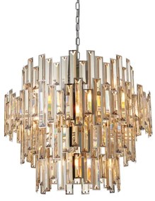Endon 72746 - Lustru din cristal VIVIANA pe lanț, 15xE14/40W/230V, fumuriu