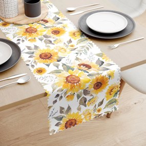 Goldea napron de masă teflonat -  flori de floarea-soarelui 35x180 cm