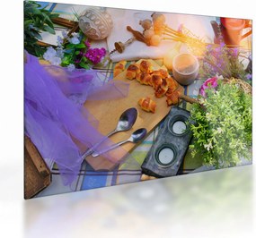 Tablou pe sticlă - picnic de vară (70x50 cm)