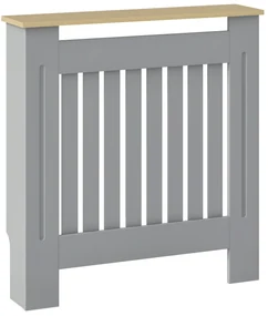 HOMCOM Cubier pentru Radiator din MDF pentru Living Dormitor Hol 78x19x83 cm Gri și Stejar | Aosom Romania