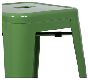 Set de scaune de bar verde 2 buc. din metal (înălțime șezut 61 cm) – Ixia