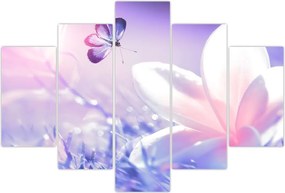 Tablou - Fluture lângă floare (150x105 cm)