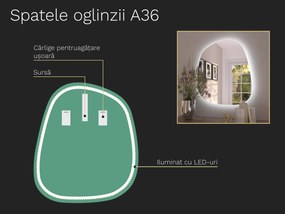 Oglindă LED organică cu iluminare A36