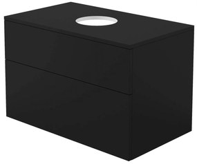 Dulap baie suspendat 80x52x47 cm pentru lavoar, negru mat, MDF, Deante Prizma Negru mat