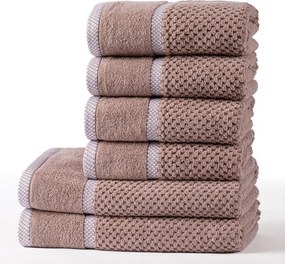 decoDoma Set de prosoape şi prosoape de baie din frotir MODENA latté, 6 buc