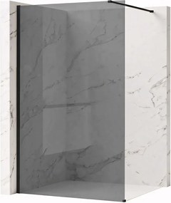 Paravan de dus fumuriu Rea Flexi Grey 140 cm negru