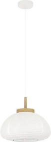 Eglo 44064 - Lustră suspendată pe cablu SUMMERHILL, 1xE27/40W/230V, Ø 40 cm, alb/bej