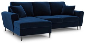 Coltar extensibil Kyoto 4 locuri catifea picioare negre