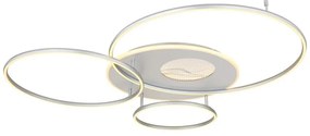 Lustra LED aplicata cu telecomanda INVERTINA argintiu