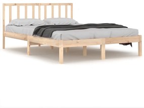 3105051 vidaXL Cadru de pat, 140x190 cm, lemn masiv de pin