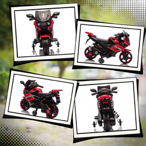 AIYAPLAY Motocicletă Electrică pentru Copii 18-36 luni, 6V, cu Roți Detașabile, Faruri și Melodii, Roșu | Aosom Romania