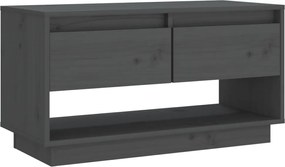 vidaXL Comodă TV, gri, 74x34x40 cm, lemn masiv de pin