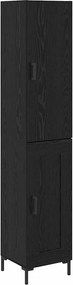 vidaXL Bufet Stejar Negru 34,5 x 34 x 180 cm Lemn compozit