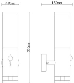 Aplică de exterior cu senzor JAICY 1xE27/15W/230V IP44 Globo 34070S