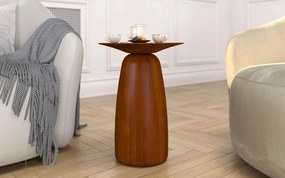 Noptieră lemn masiv Visby 44 cm Ø32 5 cm - Alb