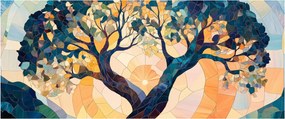 Tablou – Mozaic – soare și arbore II. (120x50 cm)