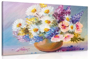 Tablou pictură în ulei florilor de vară