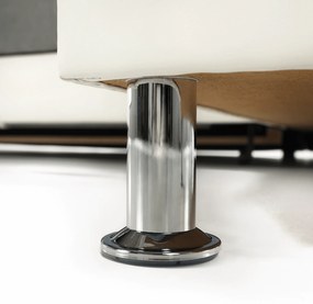 Colţar mic, piele ecologică alb/material textil gri, model dreapta, SANTIAGO COLŢAR MIC