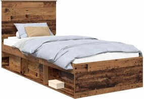 vidaXL Cadru de pat Lemn vechi 90 x 200 cm Lemn de pin masiv