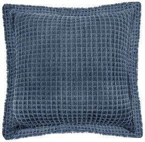 Pernă decorativă din bumbac Tiseco Home Studio Waffle, 45 x 45 cm, albastru