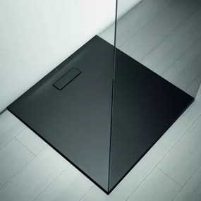 Cadita de dus patrata Ideal Standard Ultra Flat New negru mat 90x90 cm