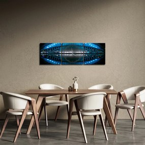 Tablou cu stadion de fotbal (cu ceas) (90x30 cm)