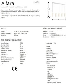 Lustra cu 5 pendule ceramice LED Alfara