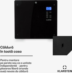 Klarstein Norderney, încălzitor convențional, termostat, temporizator, 1000 W, 20 m², negru