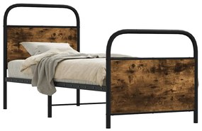 vidaXL Cadru de pat fără saltea 80x200cm Stejar fumuriu lemn prelucrat