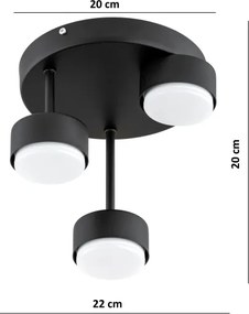 Brilagi - Lustră LED MONO montată pe plafon 3xGX53/30W/230V, negru