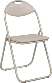 vidaXL Scaun pliant 8 pcs Nisipiu 48 x 43,5 x 81 cm Piele artificială