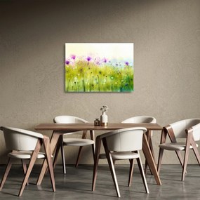 Tablou pe sticlă - Flori de luncă (70x50 cm)