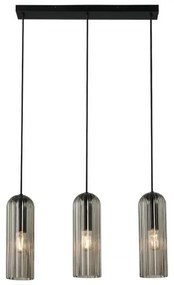 Nordlux - Lustră suspendată cu cablu MIELLA 3xE27/25W/230V negru/fumuriu