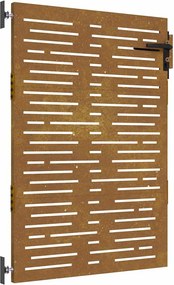 vidaXL Poartă de grădină 85x125 cm, oțel Corten, design pătrat