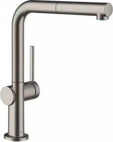 Baterie bucatarie cu dus extractibil Hansgrohe Talis M54 270 cu 1 jet finisaj negru-crom periat cu sBox